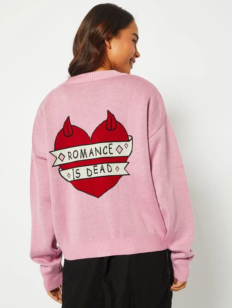 Romance Is Dead Knitted Cardigan sold by Skinnydip London