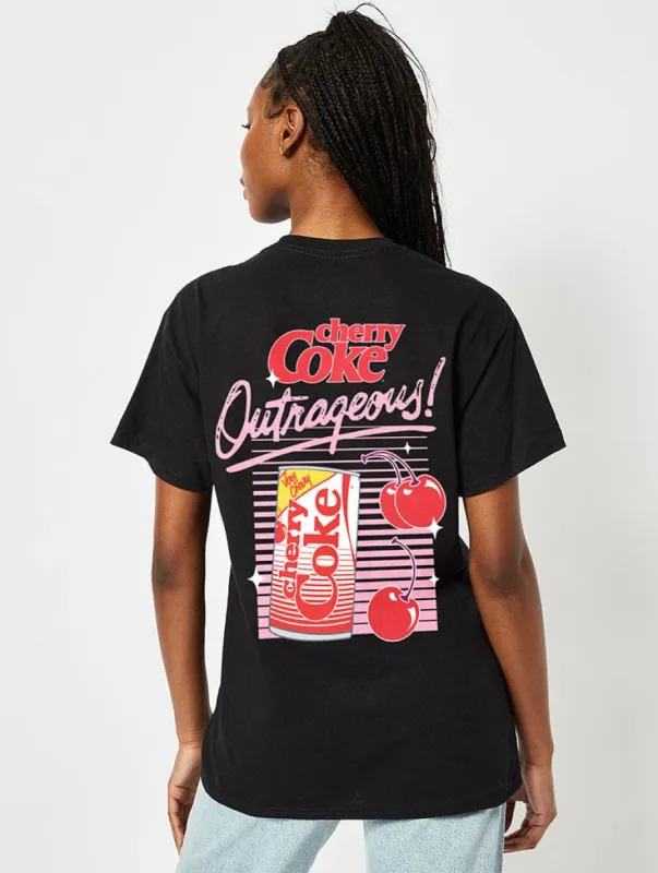 Cherry Coke Outrageous T-Shirt In Black sold by Skinnydip London