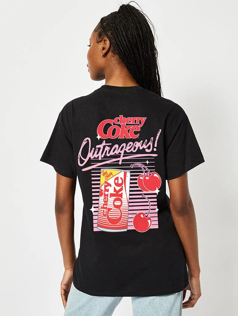 Cherry Coke Outrageous T-Shirt In Black sold by Skinnydip London