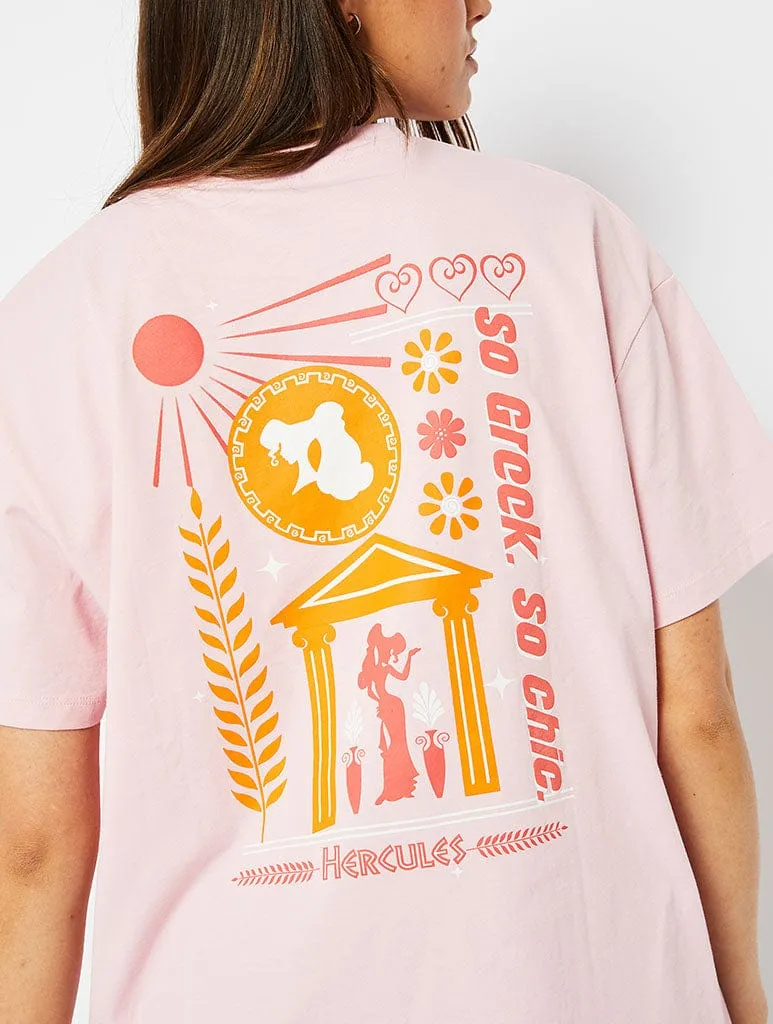 Disney Hercules So Greek So Chic T-Shirt in Pink sold by Skinnydip London product image thumbnail 3