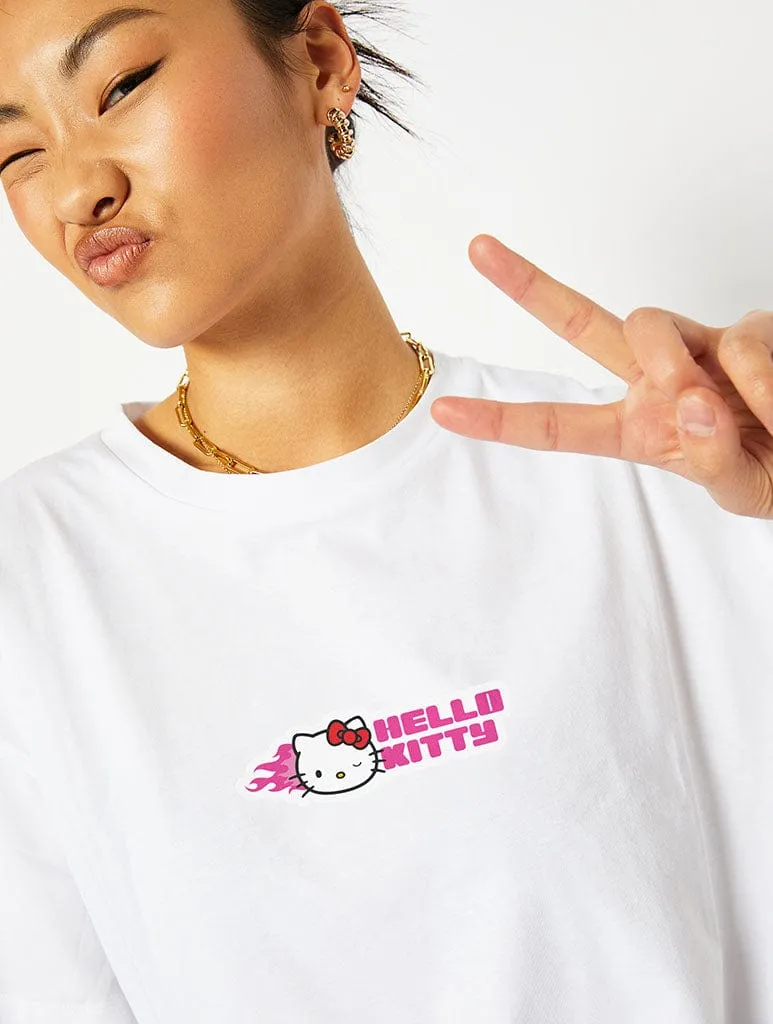 Hello Kitty x Skinnydip Retro Sticker T-Shirt in White sold by Skinnydip London