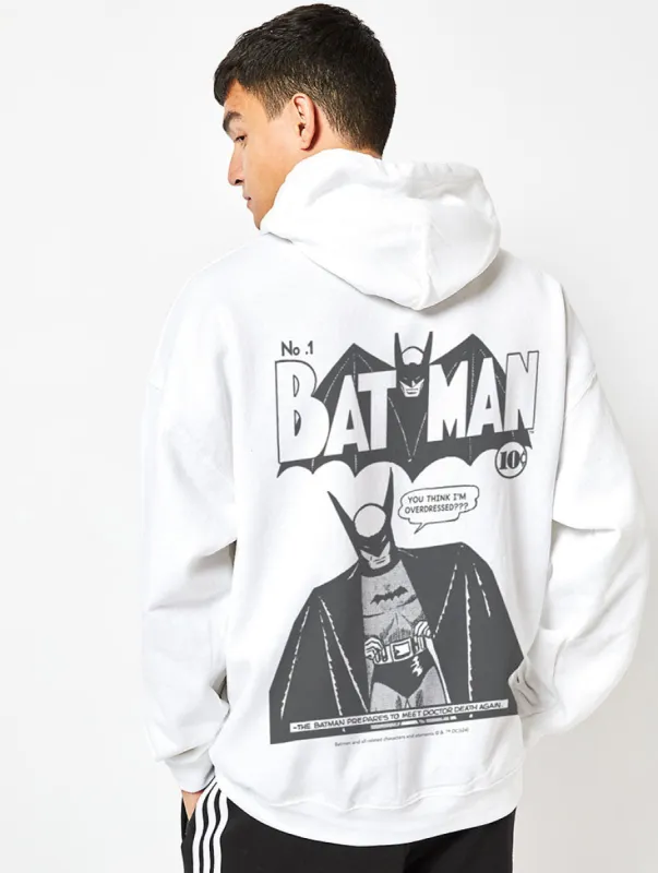 Justice League Batman Hoodie in White sold by Skinnydip London