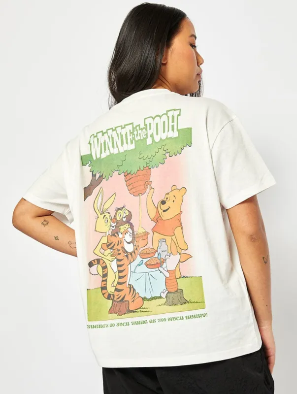 Disney Winnie The Pooh Poster T-Shirt in Ecru sold by Skinnydip London