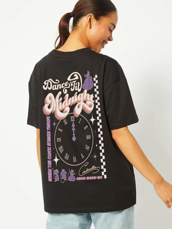 Disney Cinderella Dance Til Midnight T-Shirt in Black sold by Skinnydip London