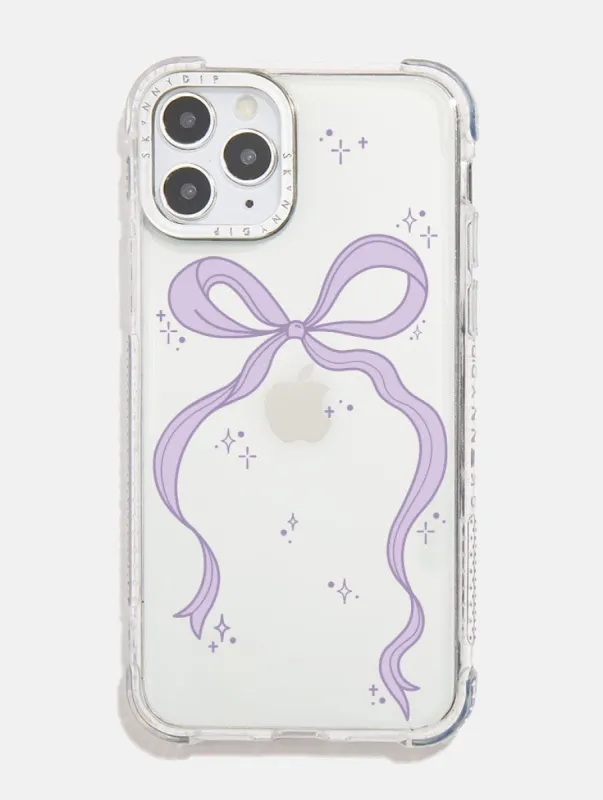 Lilac Single Bow Shock iPhone Case sold by Skinnydip London