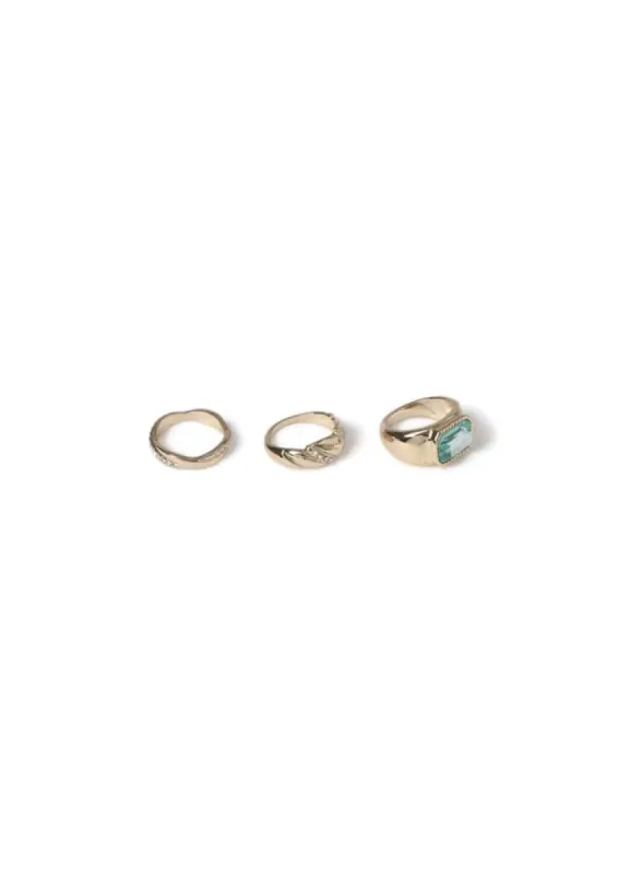 Liars & Lovers 3 Pack Stacking Rings with Stones sold by Skinnydip London