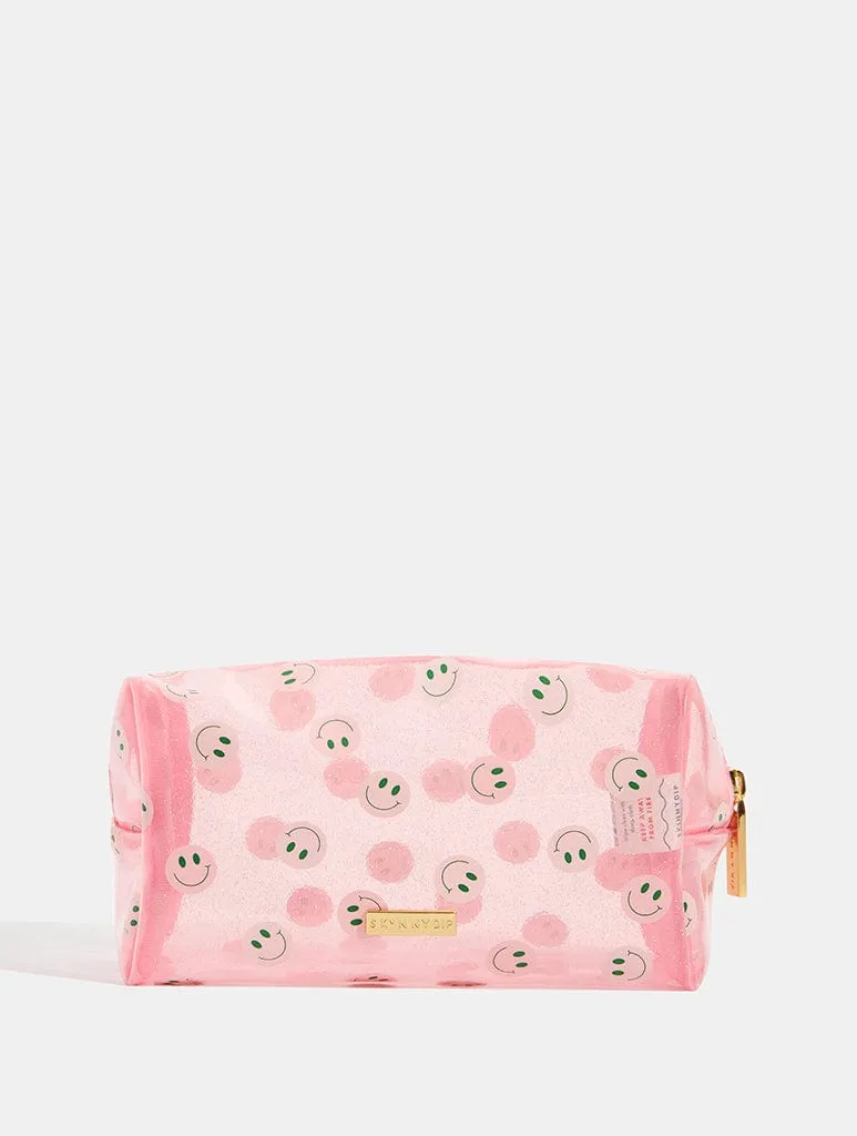 Pink & Green Happy Face Makeup Bag sold by Skinnydip London product image thumbnail 2