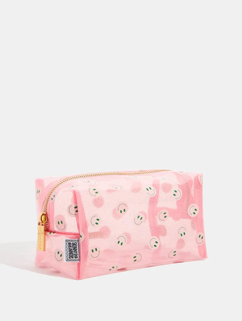 Pink & Green Happy Face Makeup Bag sold by Skinnydip London product image thumbnail 3