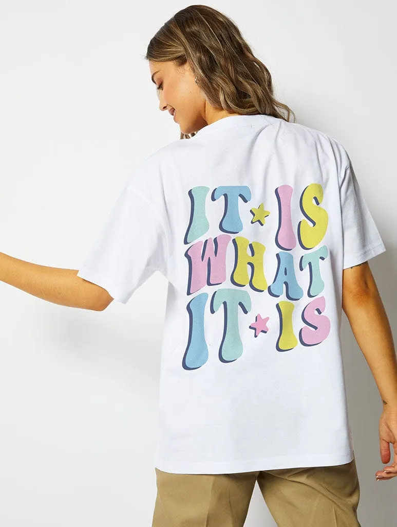 It Is What It Is T-Shirt in Ecru sold by Skinnydip London