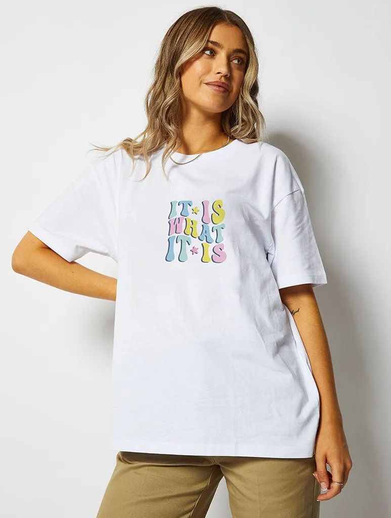 It Is What It Is T-Shirt in Ecru sold by Skinnydip London product image thumbnail 2