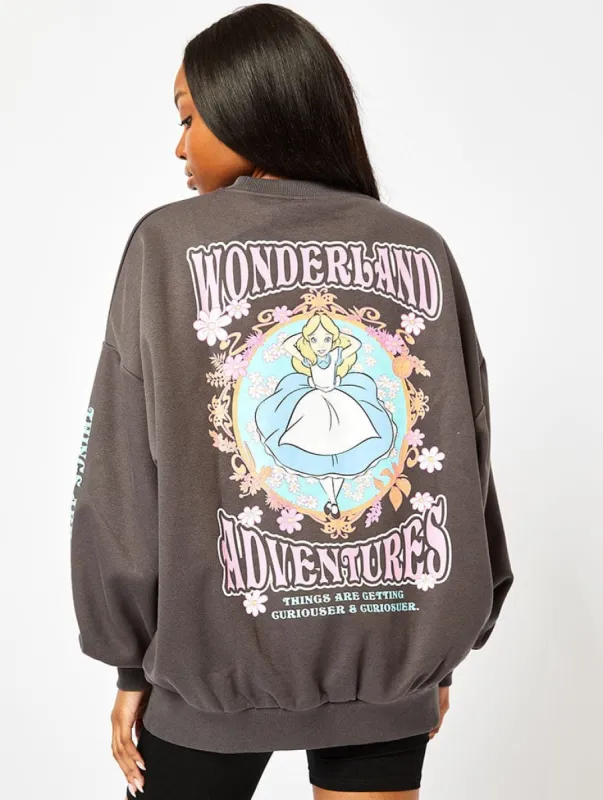 Disney Alice In Wonderland Grey Sweatshirt sold by Skinnydip London