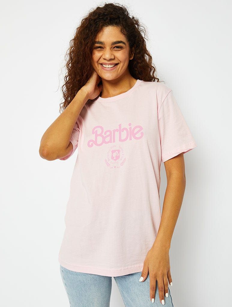 Barbie x Skinnydip Beverley Hills Sports Club Pink T-Shirt sold by Skinnydip London