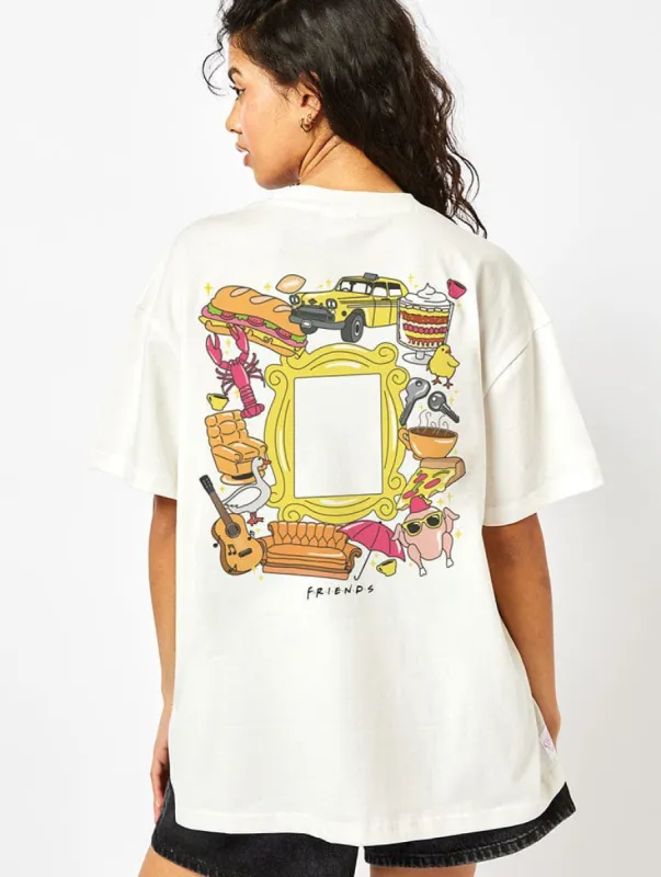 Friends x Skinnydip Frame T-Shirt In Ecru sold by Skinnydip London