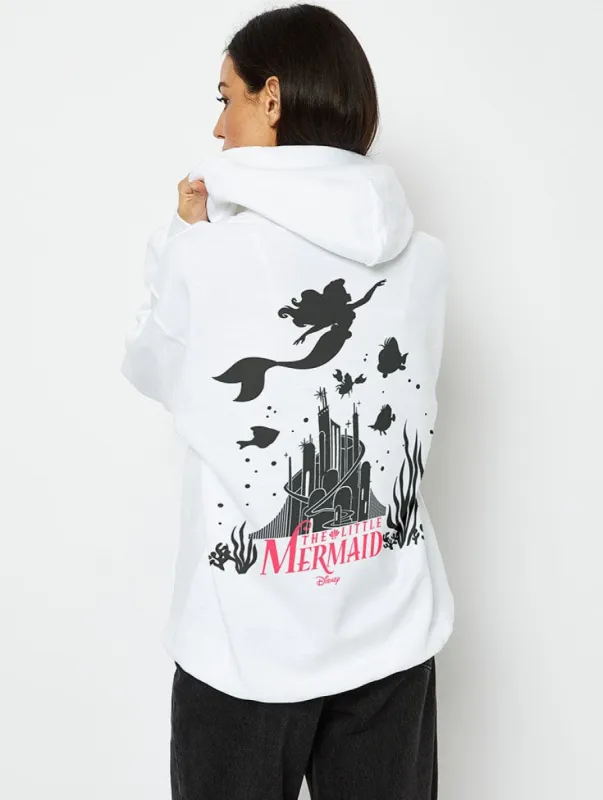 Disney The Little Mermaid Poster Hoodie in White sold by Skinnydip London