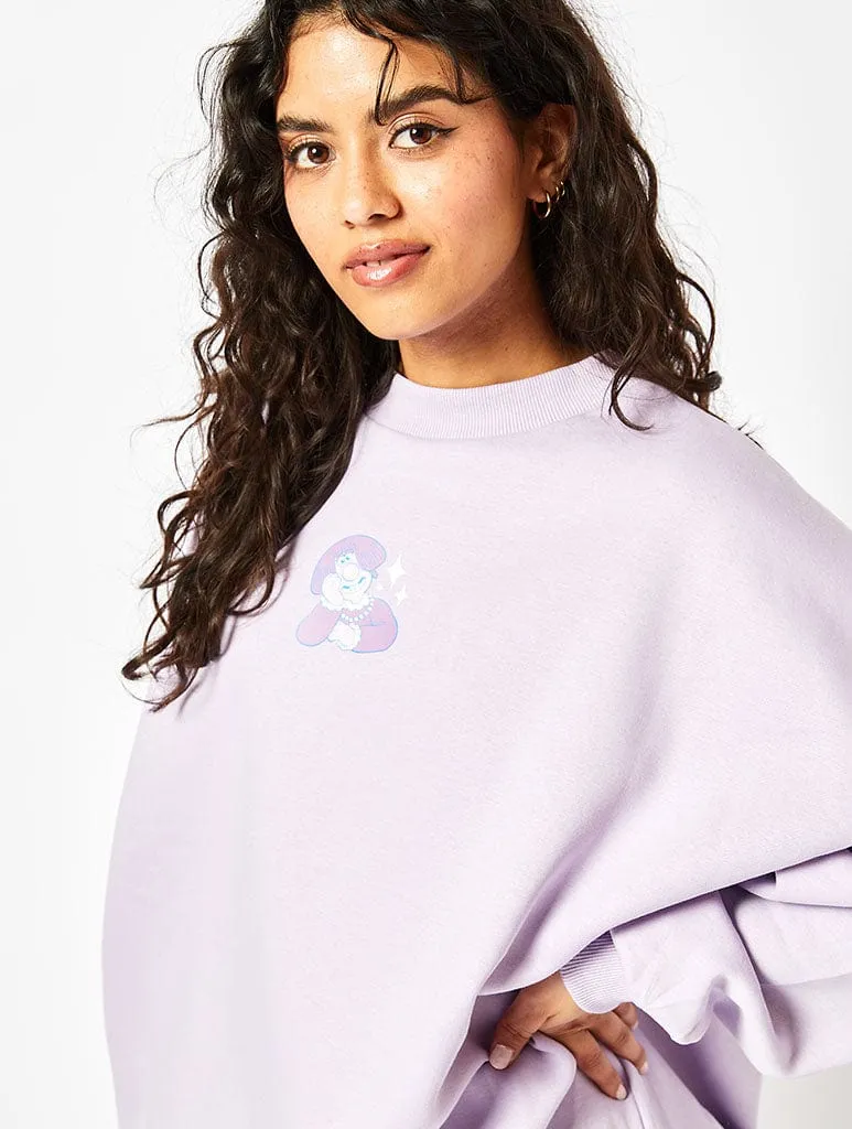 Wallace & Gromit x Skinnydip Wendolene Sweatshirt In Lilac sold by Skinnydip London product image thumbnail 3