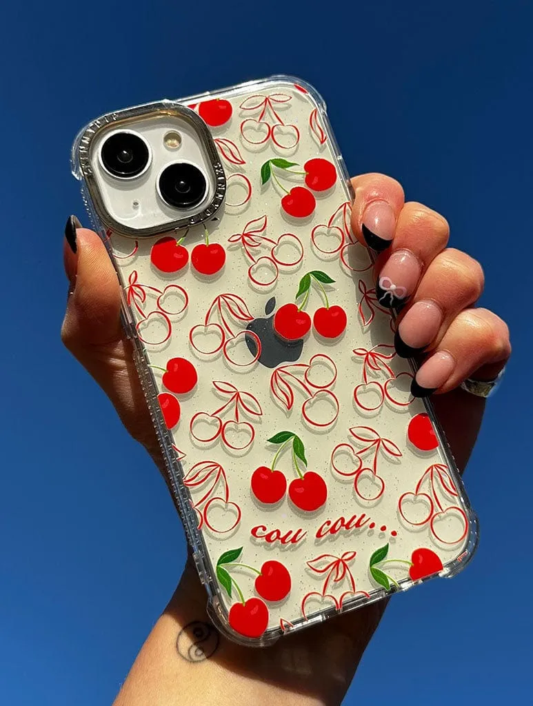 Cherry Print Glitter Shock iPhone Case sold by Skinnydip London product image thumbnail 2
