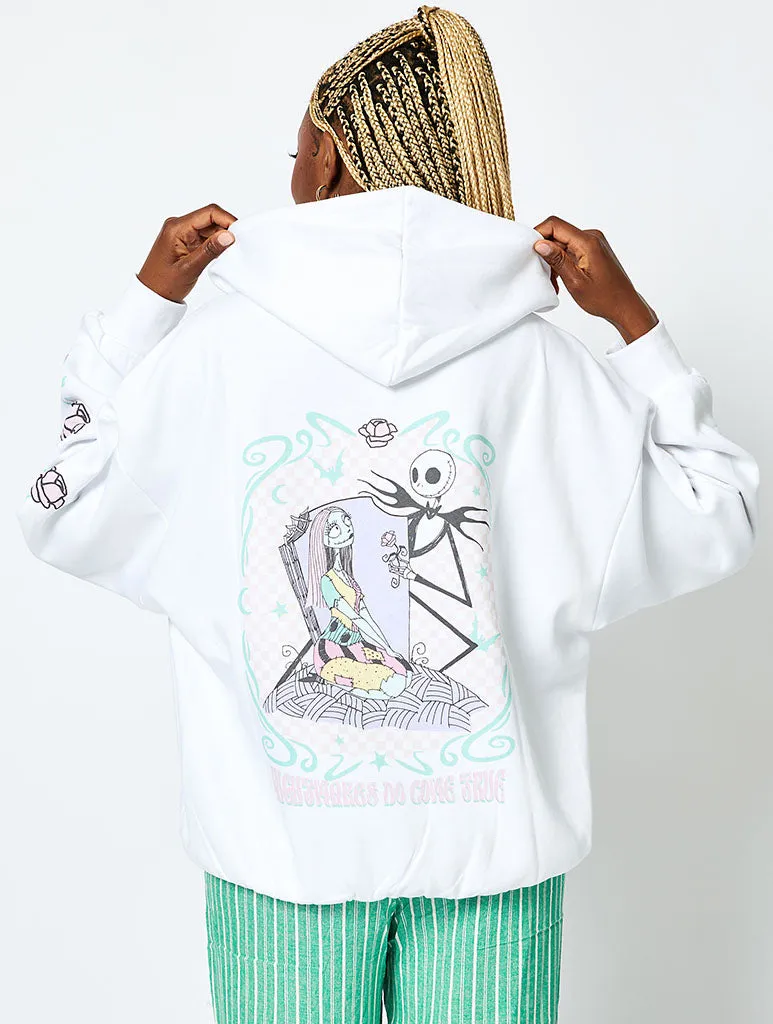 Disney The Nightmare Before Christmas Hoodie in White sold by Skinnydip London