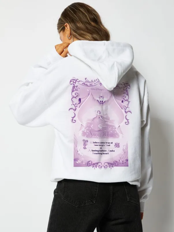 Disney Snow Poster Hoodie in White sold by Skinnydip London