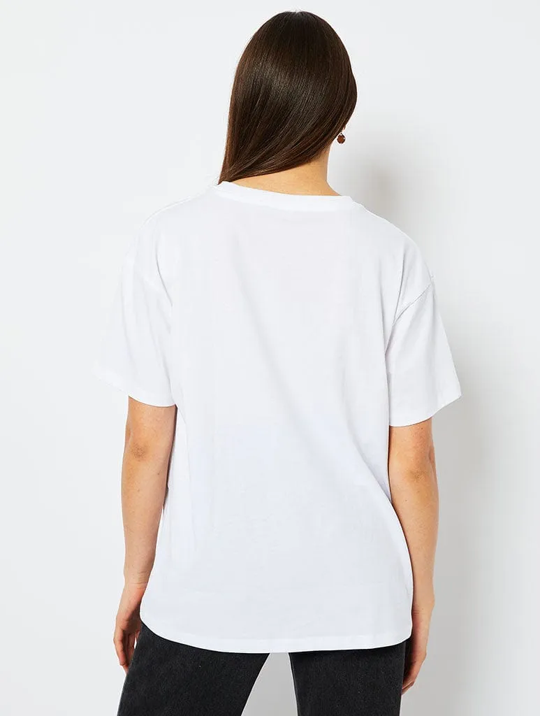 Barbie x Skinnydip Beverley Hills Photo T-Shirt in White sold by Skinnydip London product image thumbnail 2