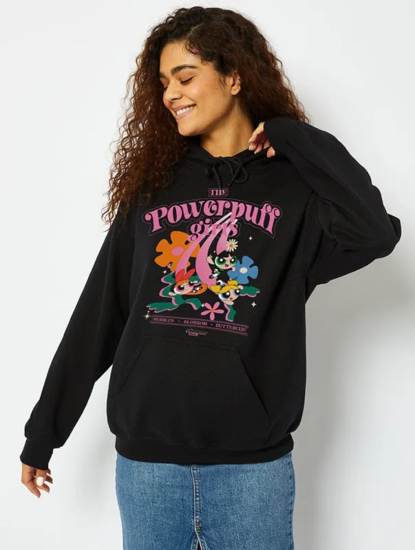 PowerPuff Girls x Skinnydip Retro Print Hoodie in Black sold by Skinnydip London