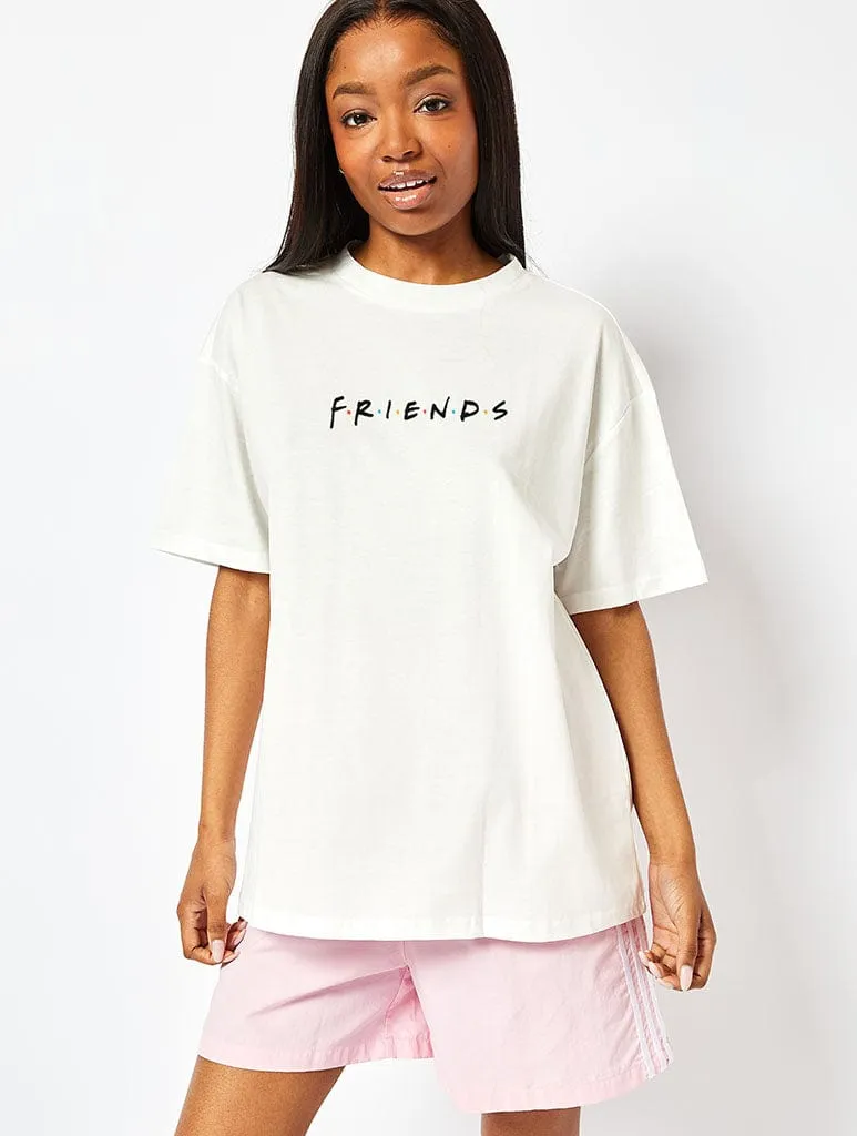 Friends x Skinnydip Logo T-Shirt In Ecru sold by Skinnydip London