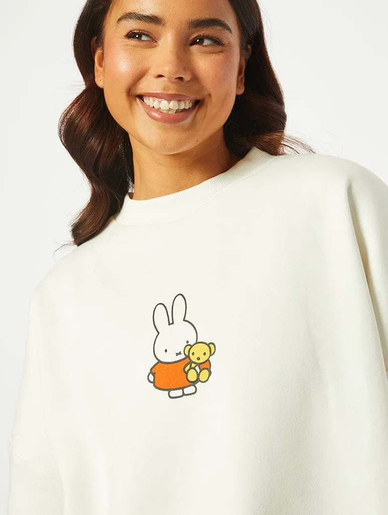 Miffy x Skinnydip Ecru Sweatshirt sold by Skinnydip London