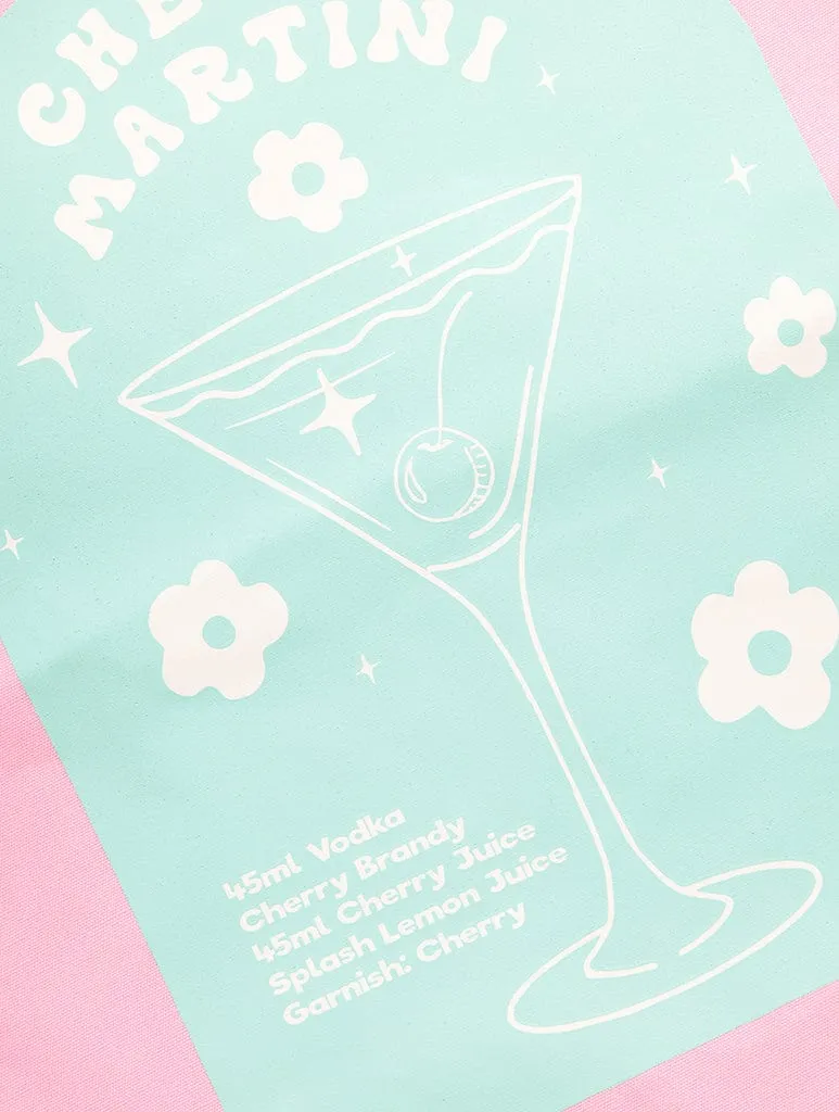 Cherry Martini Canvas Tote Bag sold by Skinnydip London product image thumbnail 4