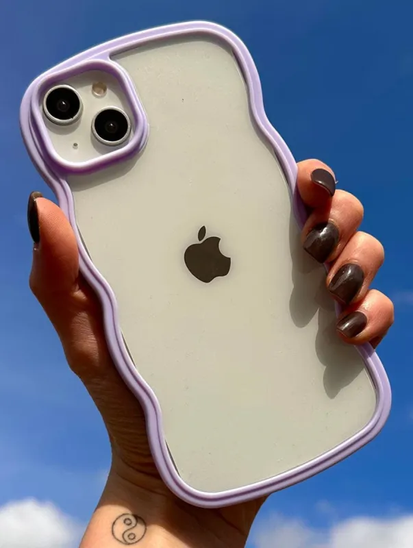 Lilac Wavy iPhone Case made by Skinnydip London