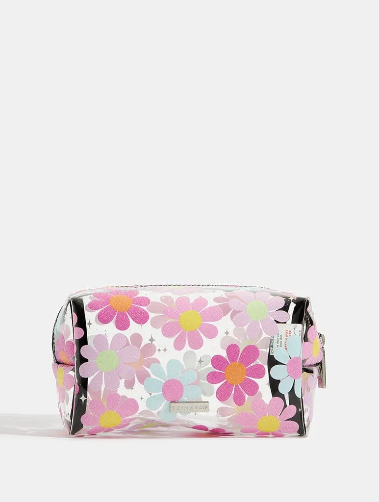 Large Glitter Floral Makeup Bag sold by Skinnydip London product image thumbnail 4