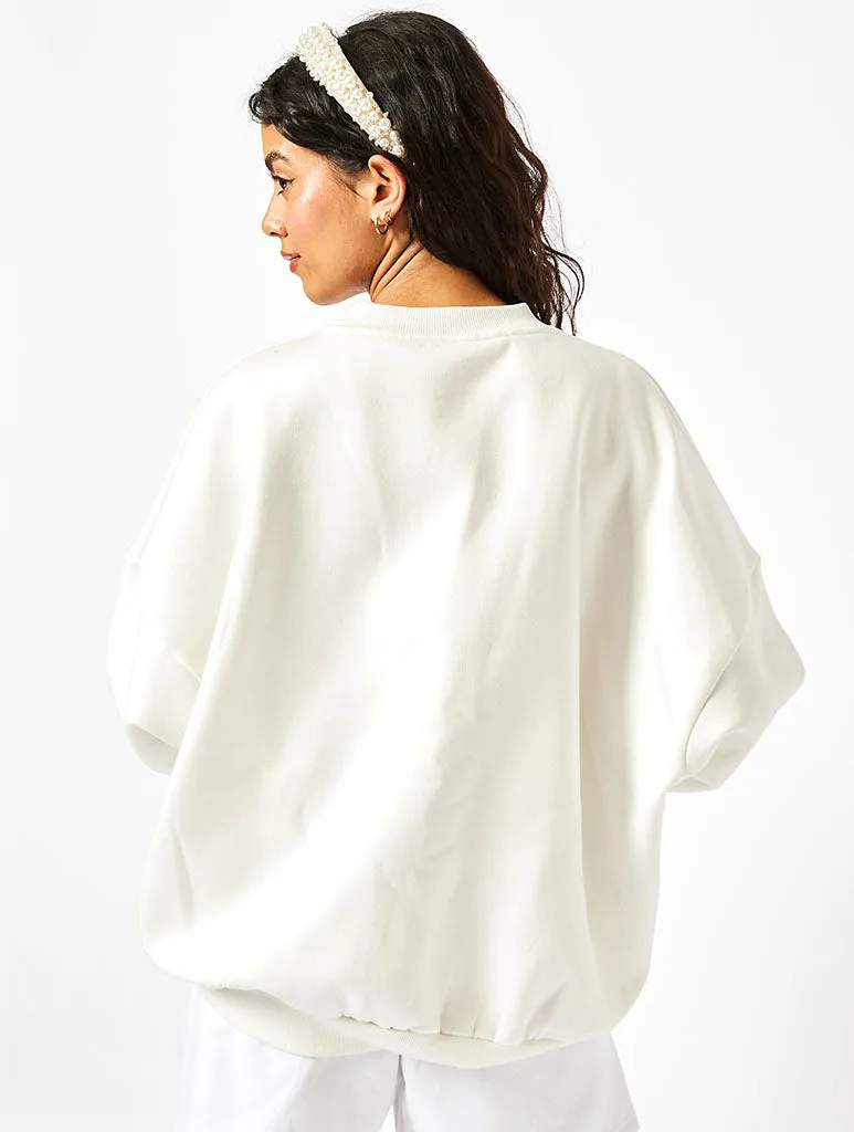 I'm Working Late Sweatshirt In Ecru sold by Skinnydip London product image thumbnail 2