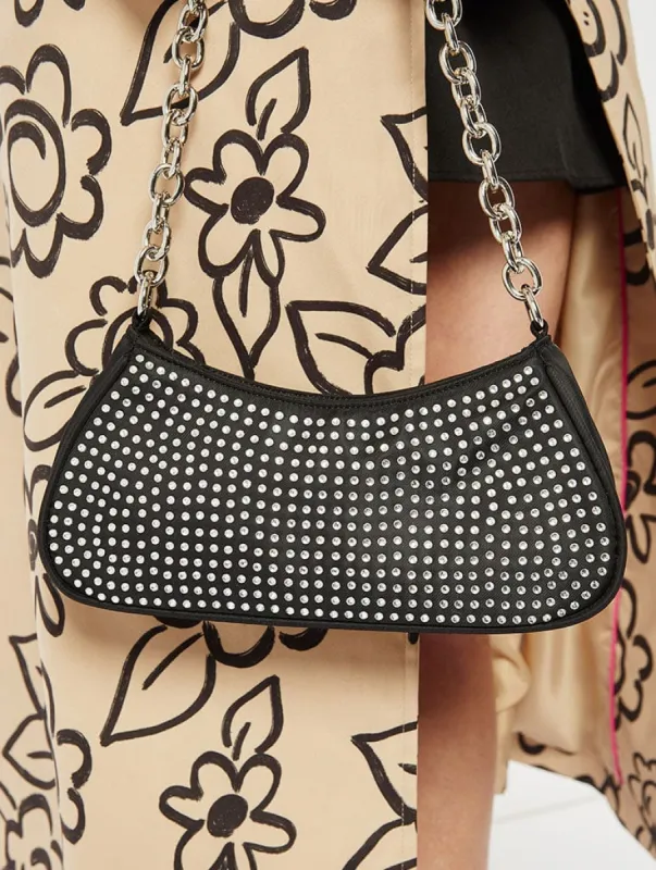 Zoe Rhinestone Chain Shoulder Bag sold by Skinnydip London