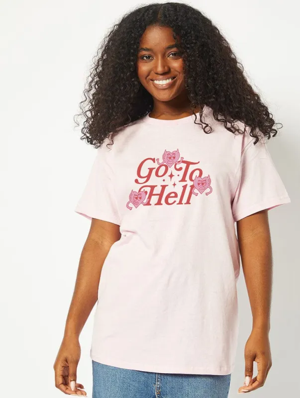 Go to Hell T-Shirt in Pink sold by Skinnydip London