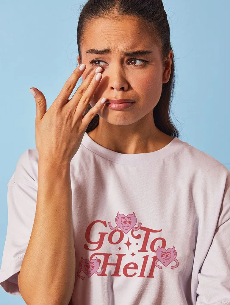 Go to Hell T-Shirt in Pink sold by Skinnydip London product image thumbnail 2