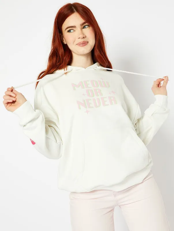 Disney Marie Meow Or Never Ecru Hoodie sold by Skinnydip London