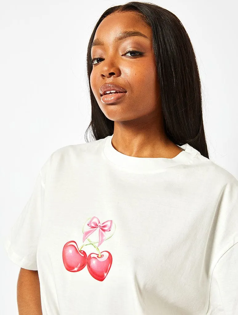 Cherish Me T-Shirt In White sold by Skinnydip London product image thumbnail 2