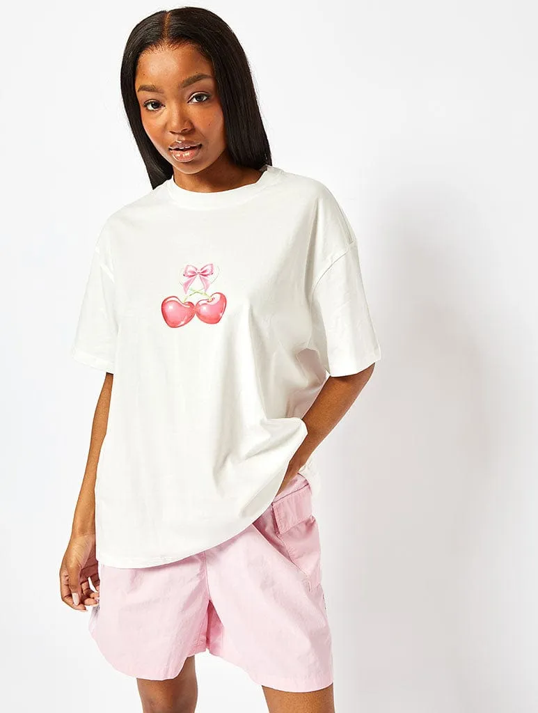 Cherish Me T-Shirt In White sold by Skinnydip London product image thumbnail 3