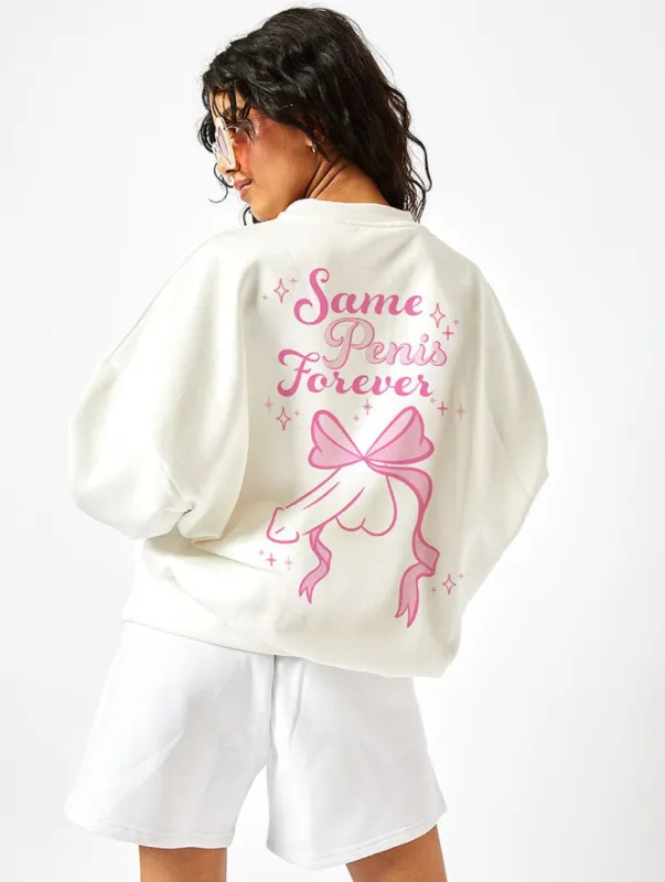 Same Penis Forever Sweatshirt In Ecru sold by Skinnydip London