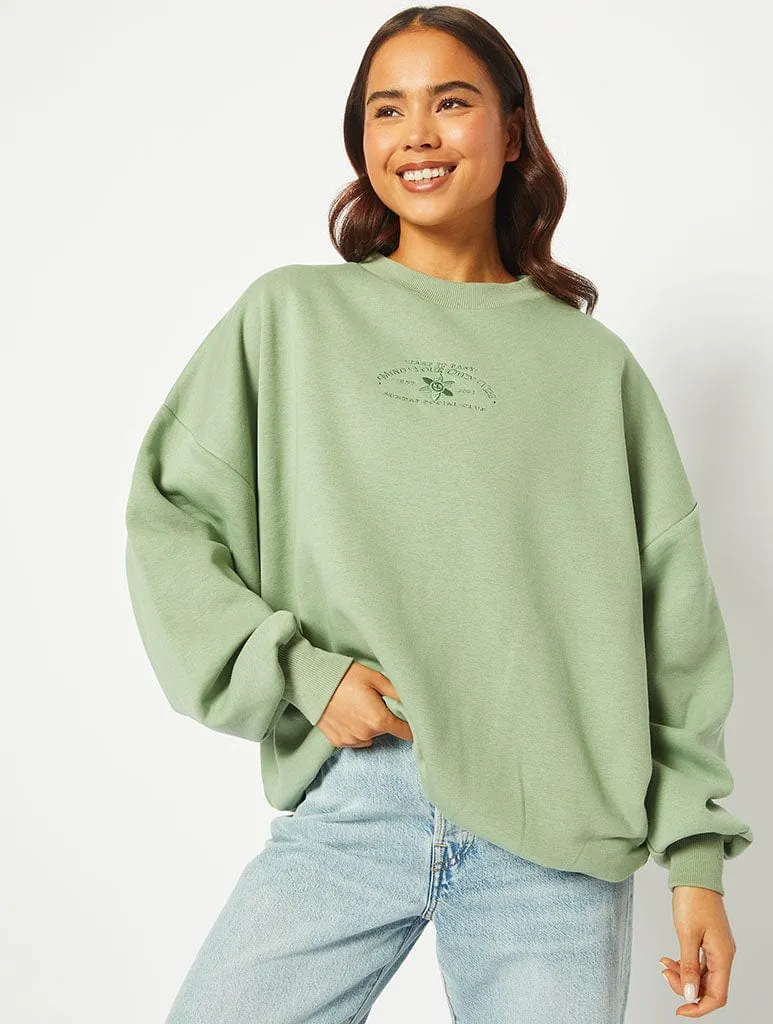 Mind Your Own Vibe Oversized Sweatshirt sold by Skinnydip London