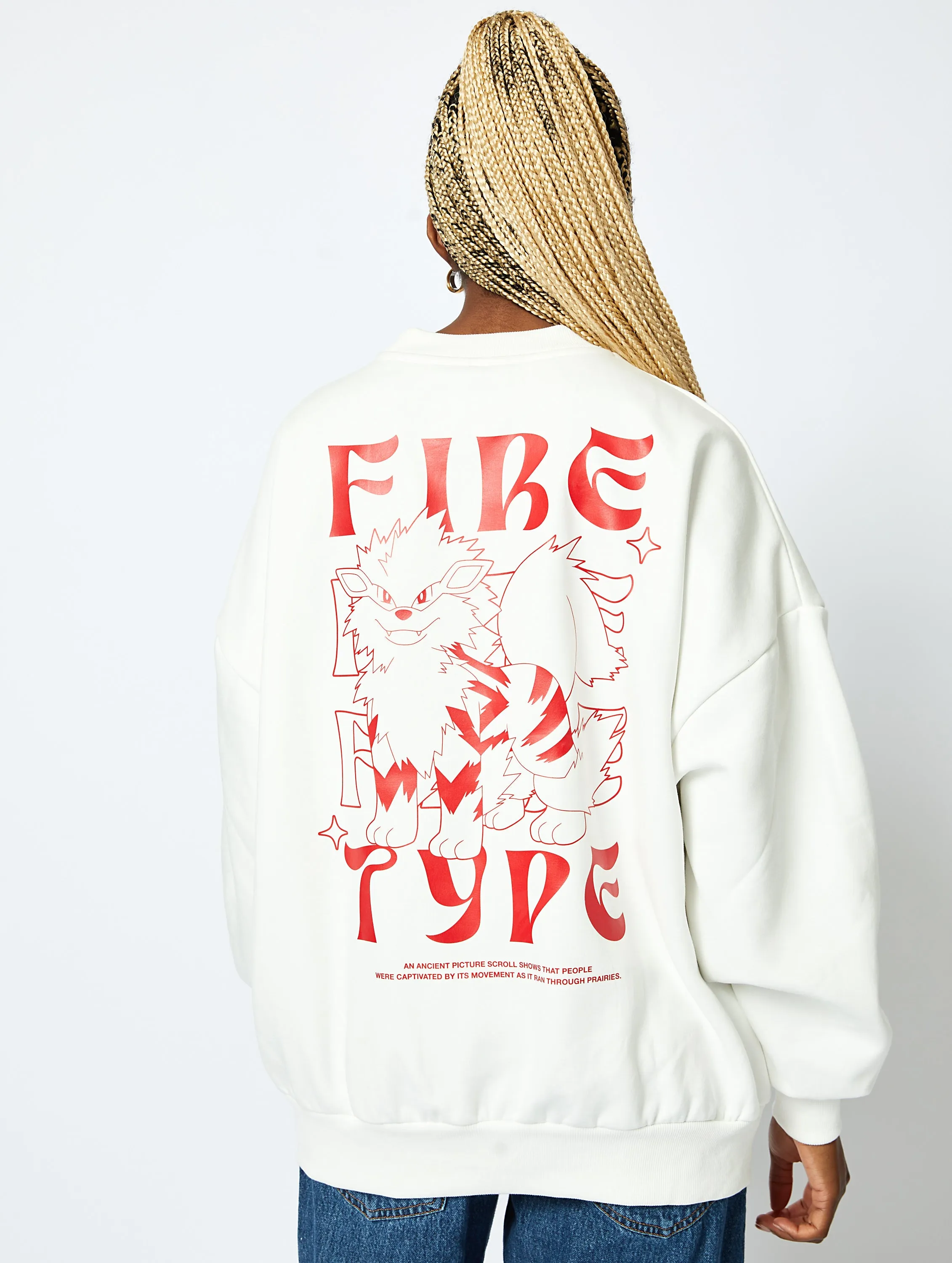 Pokémon #0059 Arcanine Sweatshirt in Ecru sold by Skinnydip London product image thumbnail 4