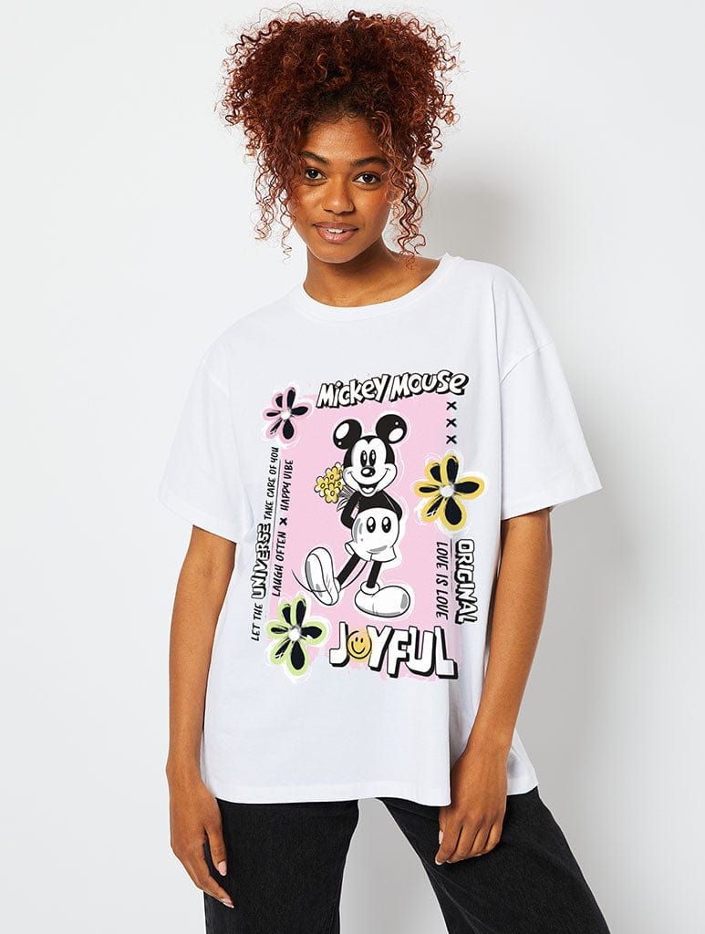 Disney Mickey Poster T-Shirt in White sold by Skinnydip London