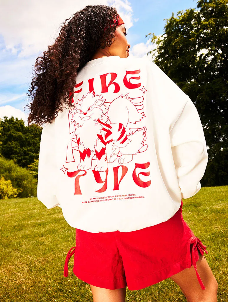 Pokémon #0059 Arcanine Sweatshirt in Ecru sold by Skinnydip London