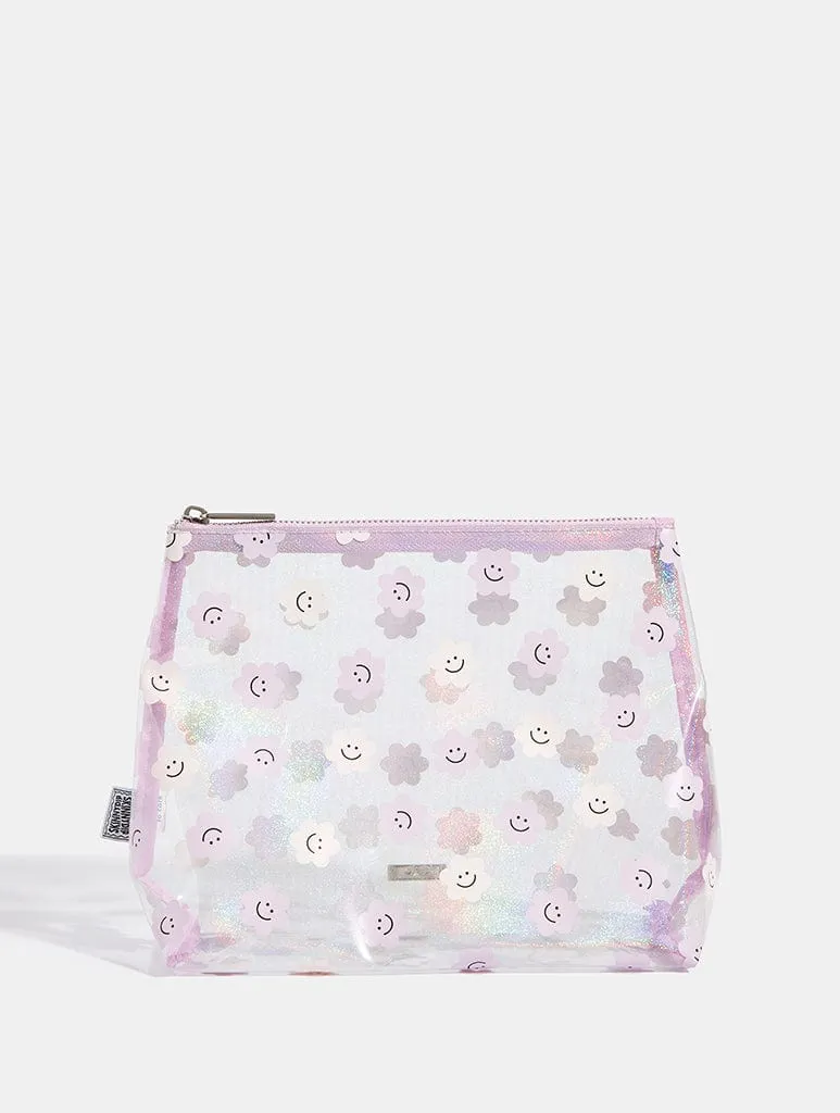 Happy Lilac Daisy Wash Bag sold by Skinnydip London