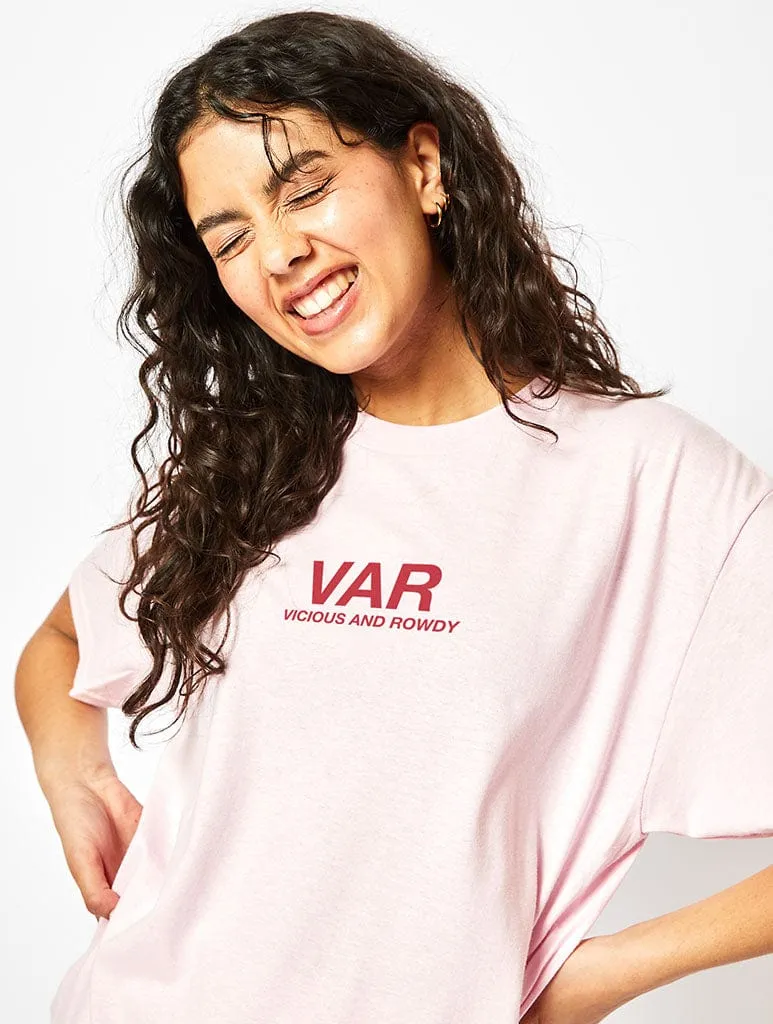 VAR Vicious And Rowdy T-Shirt In Pink sold by Skinnydip London