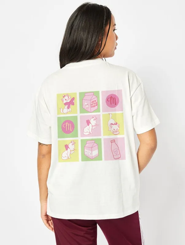 Disney Marie You've Got To Be Kitten Me T-Shirt In Ecru sold by Skinnydip London