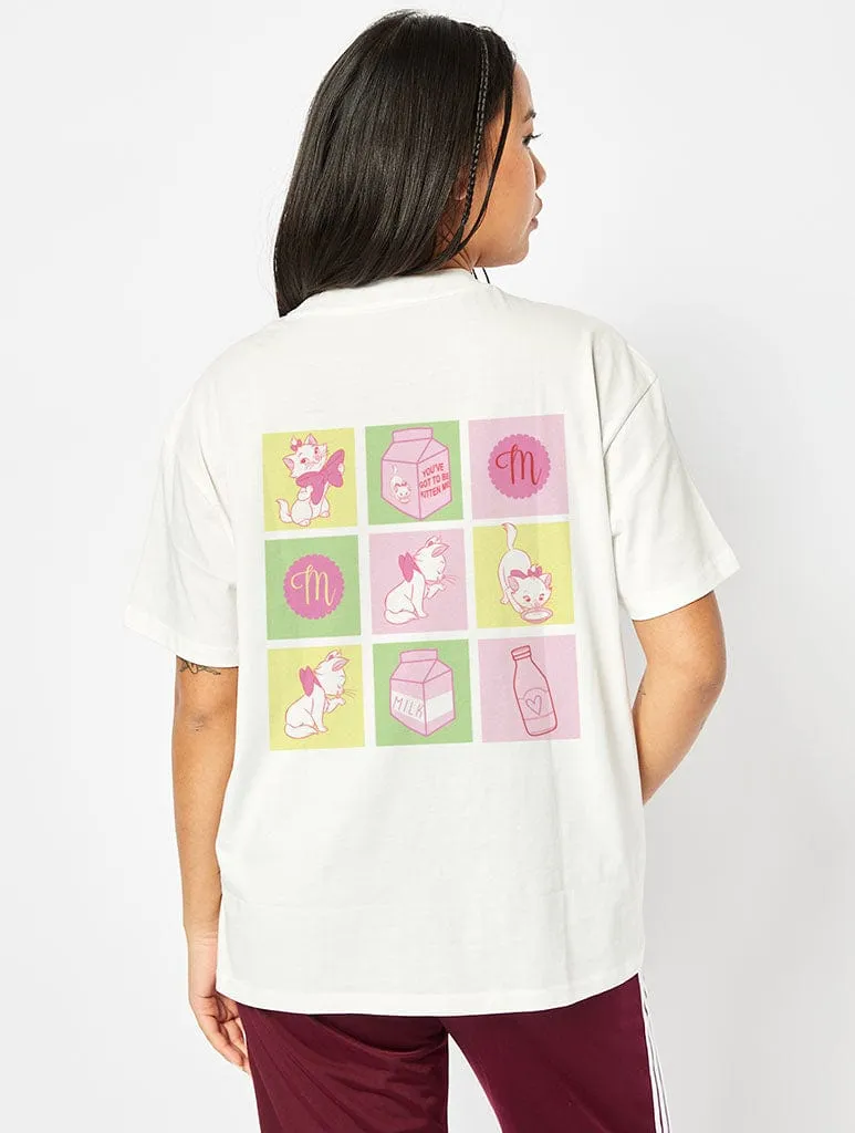 Disney Marie You've Got To Be Kitten Me T-Shirt In Ecru sold by Skinnydip London