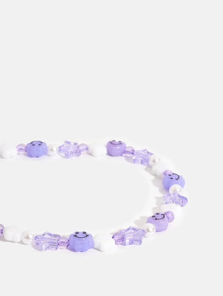 Lilac Happy Face Beaded Strap sold by Skinnydip London product image thumbnail 3