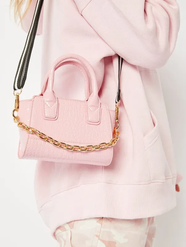 Pink Croc Mini Tote Bag sold by Skinnydip London