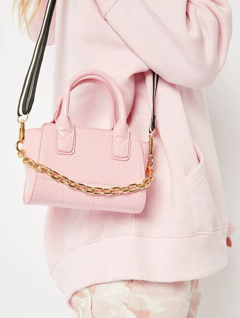 Pink Croc Mini Tote Bag sold by Skinnydip London