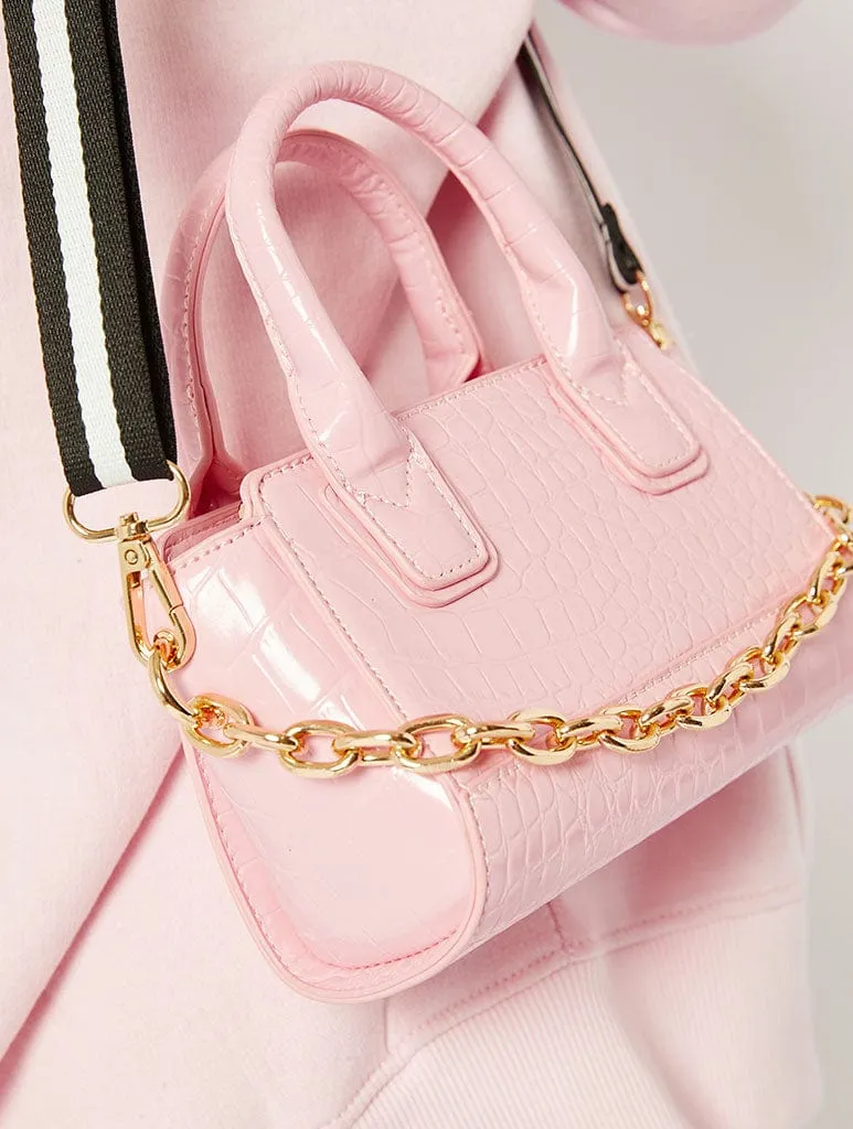 Pink Croc Mini Tote Bag sold by Skinnydip London product image thumbnail 3