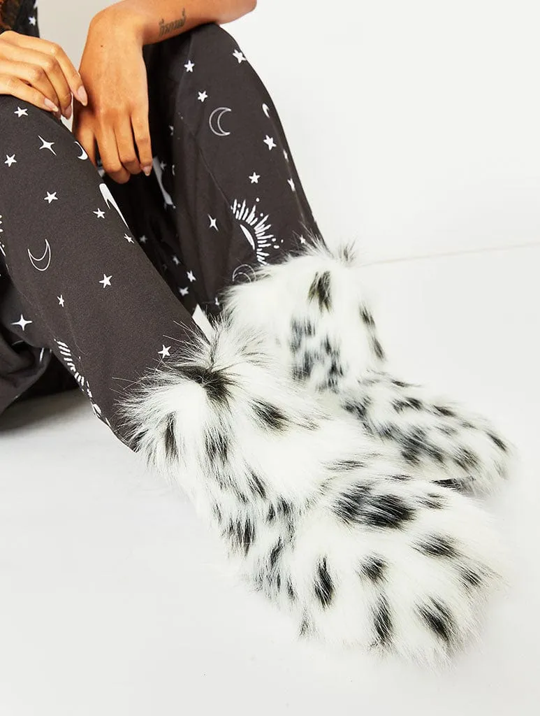 Fluffy Snow Leopard Boot Slippers sold by Skinnydip London product image thumbnail 3